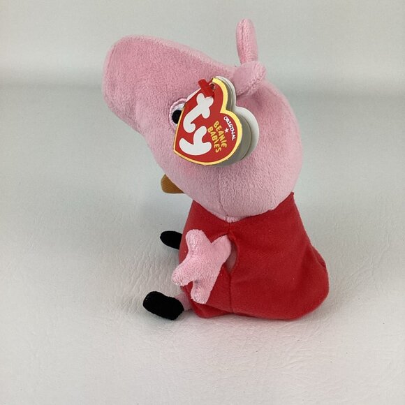 Ty Beanie Babies Peppa Pig 6" Plush Bean Bag Stuffed Animal Toy Vintage TAGS - Picture 3 of 7